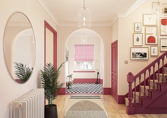 Lace Stripes, Lipstick Pink - Motorised Roman Blind - Image 8